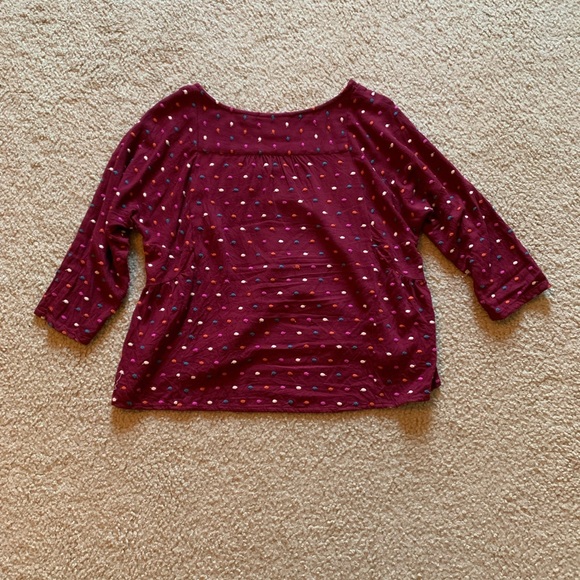 Anthropologie Maeve embroidered Polk a dot blouse - Picture 7 of 7